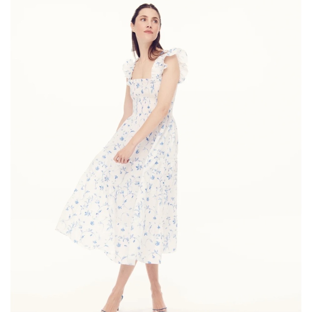 Hill House Ellie Nap Dress - Blue Botanical - Size Medium